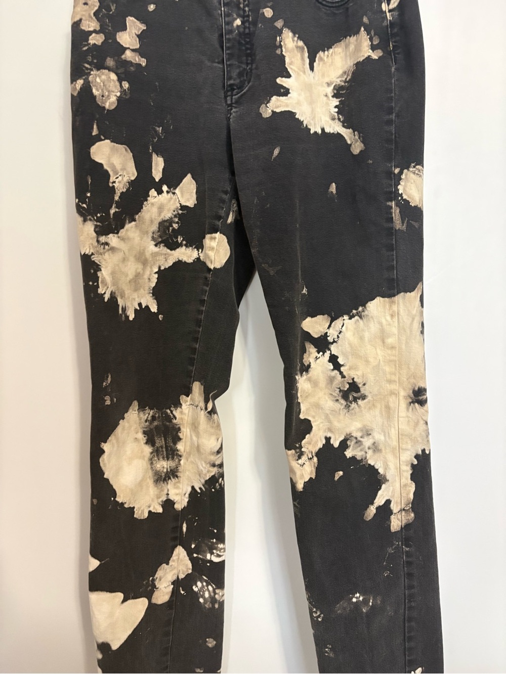 Black Bleach-Splatter Denim Jeans